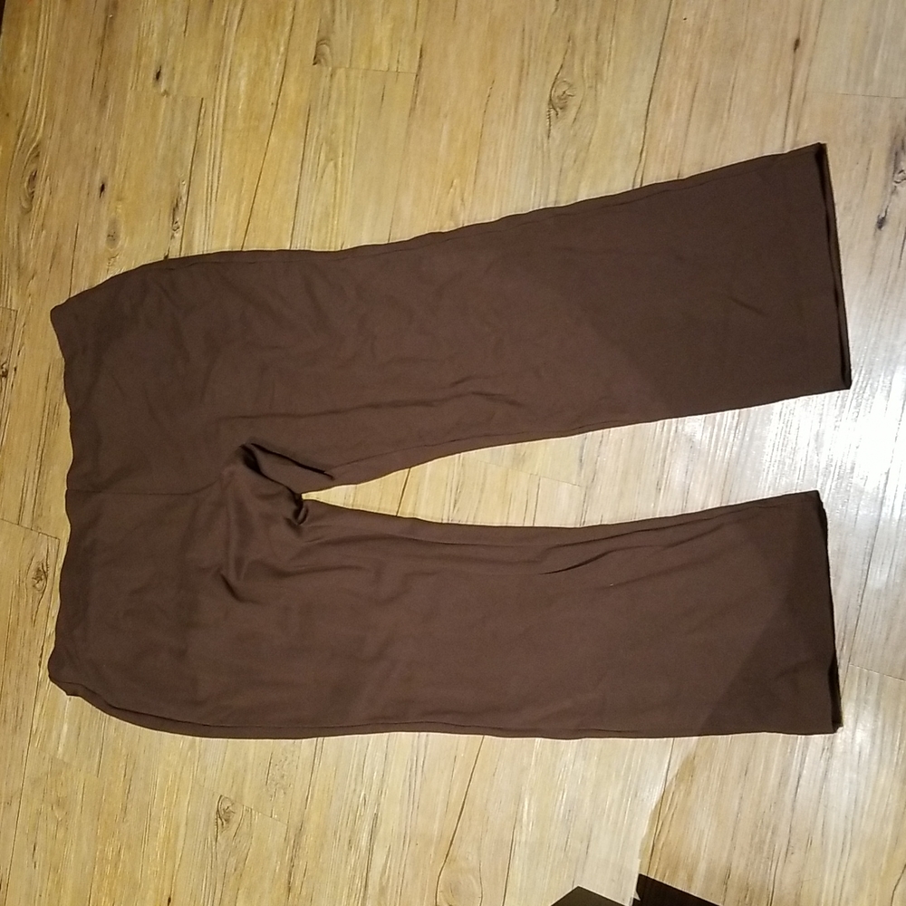 Coldwater Creek classic fit brown pull on knit pants sz 2XT like new condition - Picture 2 of 6